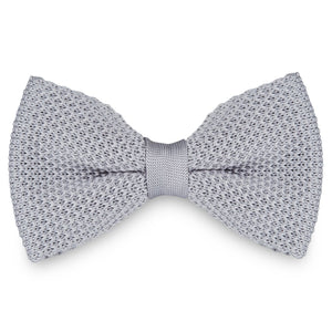 LIGHT GREY KNITTED BOW TIES