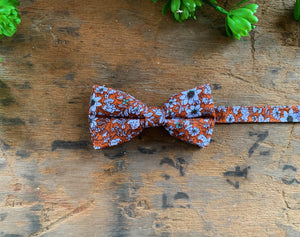 TERRACOTTA FLORAL BOW TIES