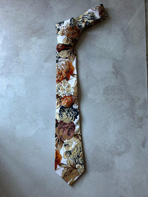 Autumn floral skinny tie