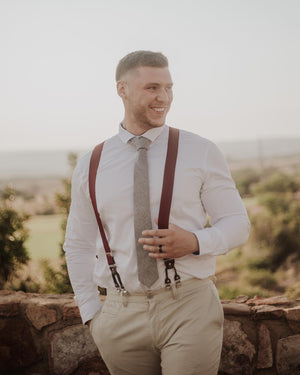 MAROON VINTAGE SUSPENDERS