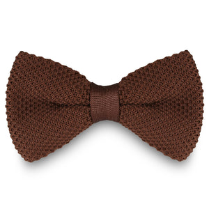 CHOCOLATE BROWN KNITTED BOW TIES
