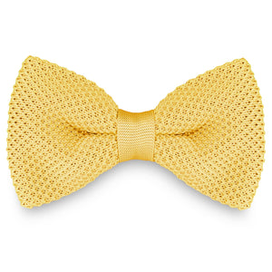 SOFT YELLOW KNITTED BOW TIES