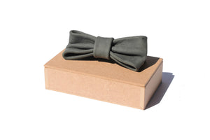 BLUE-GREY GENUINE BOW TIE