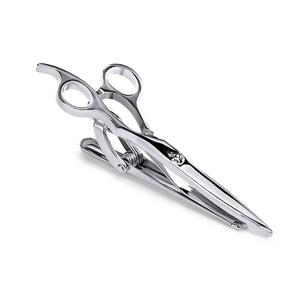 SCISSOR NOVELTY TIE CLIP SILVER