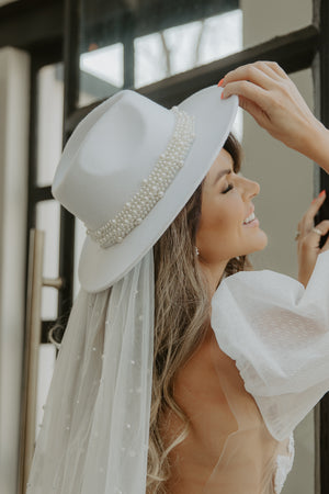 LADY D BRIDAL HAT WHITE
