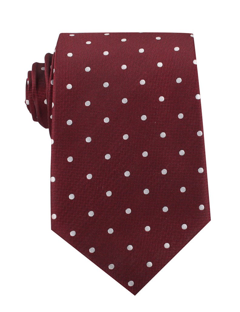 MAROON POLKADOT SILKY FINISH TIE