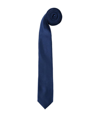 SOLID BLUE SKINNY TIE (SILKY FINISH)