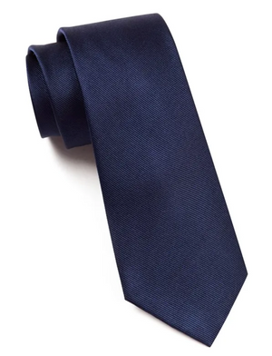 SOLID BLUE SILKY TIE FINISH
