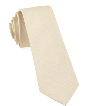 SOLID LIGHT CHAMPAGNE YELLOW SILKY FINISH TIE