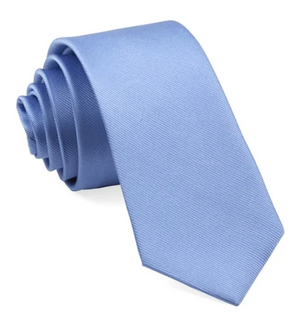 SOLID LIGHT BLUE SILKY TIE FINISH
