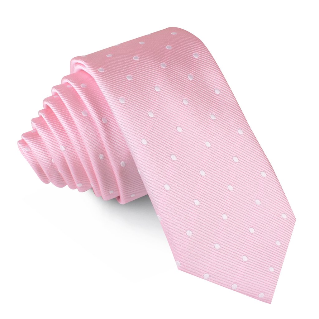 PINK POLKADOT SILKY TIE FINISH