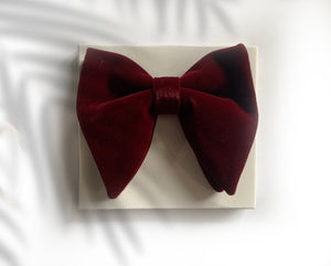 VELVET MAROON BOW TIE