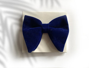 VELVET BLUE BOW TIES