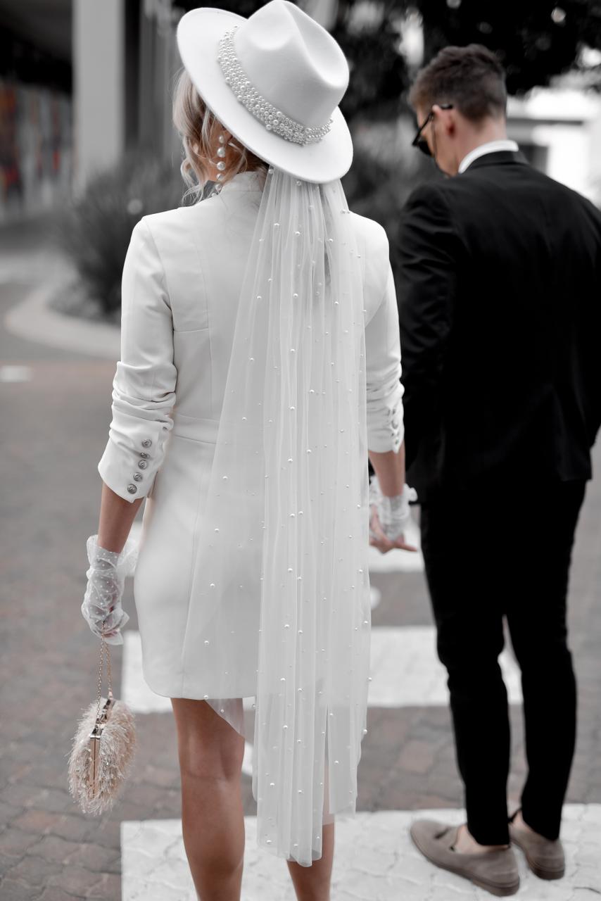 LADY D BRIDAL HAT WHITE
