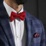 RED KNITTED BOW TIES