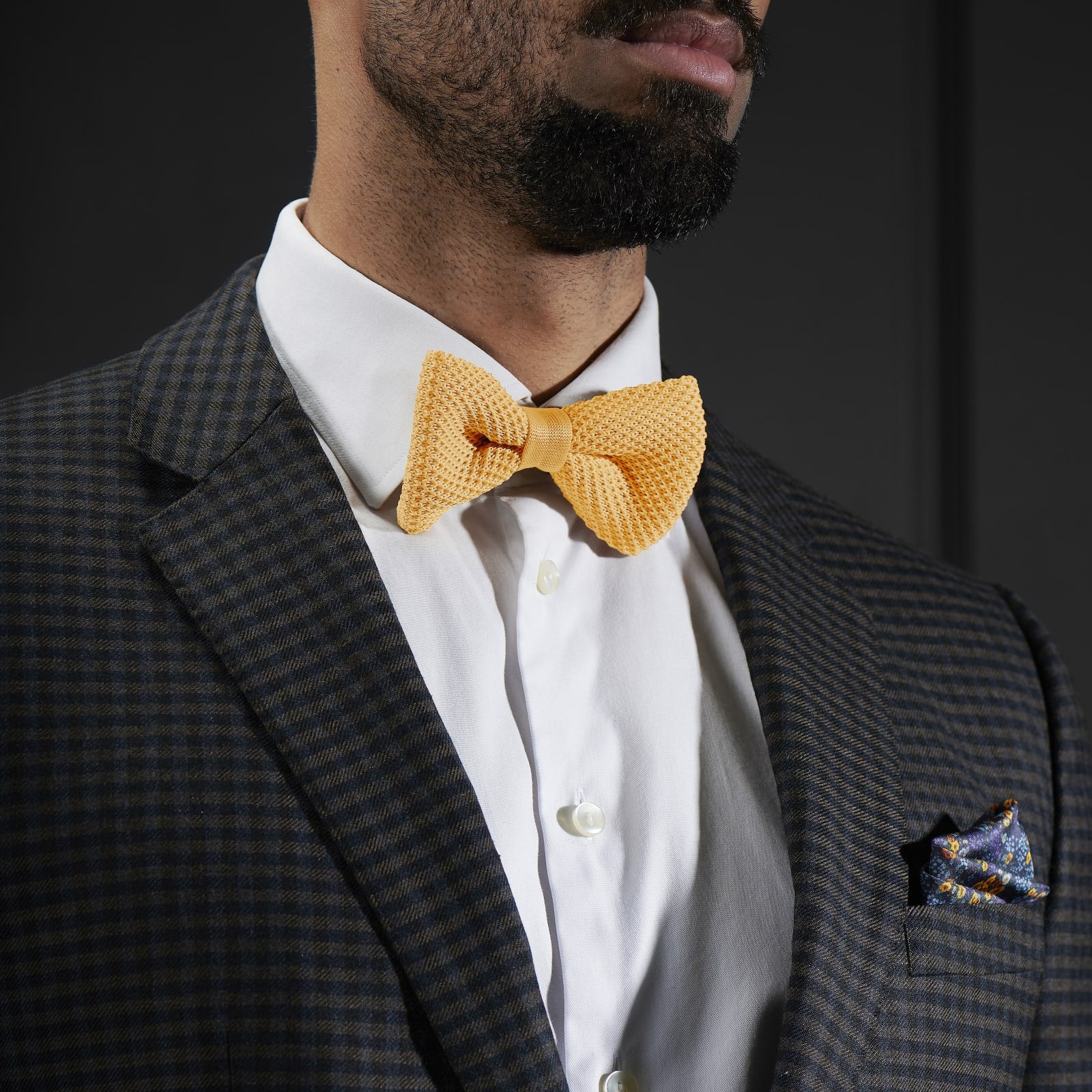 CREAM KNITTED BOW TIES