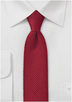 RED KNITTED SKINNY TIE
